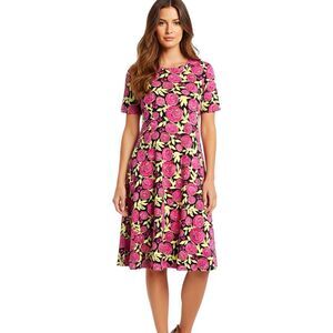 LuLaRoe Dress Women's Sz XS Floral Jessie Hearts Casual Spring Summer Colorful